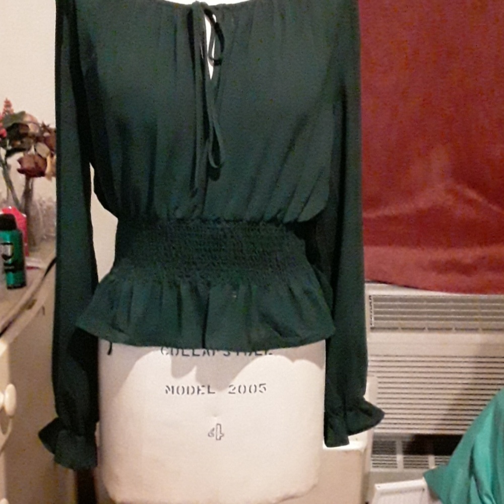 This beautiful evergreen blouse is yours 10% off